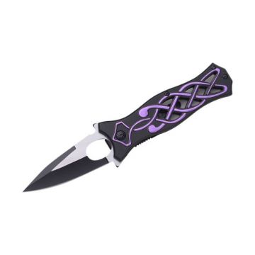 Fantasy Tattoo Design Action Assist Folding Knife 4.5" Closed